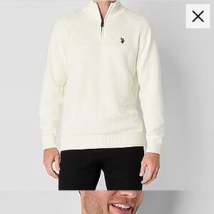 Brand New In Package Men’s Large U.S. Polo Assn. Textured Quarter Zip Sweater